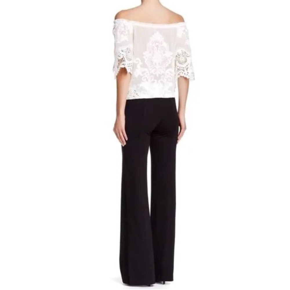 Yoana Baraschi Black Wide Leg Stretch Trouser Pants Size XS